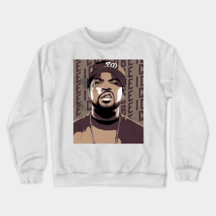 Ice cube rapper vintage, brown poster vector Crewneck Sweatshirt